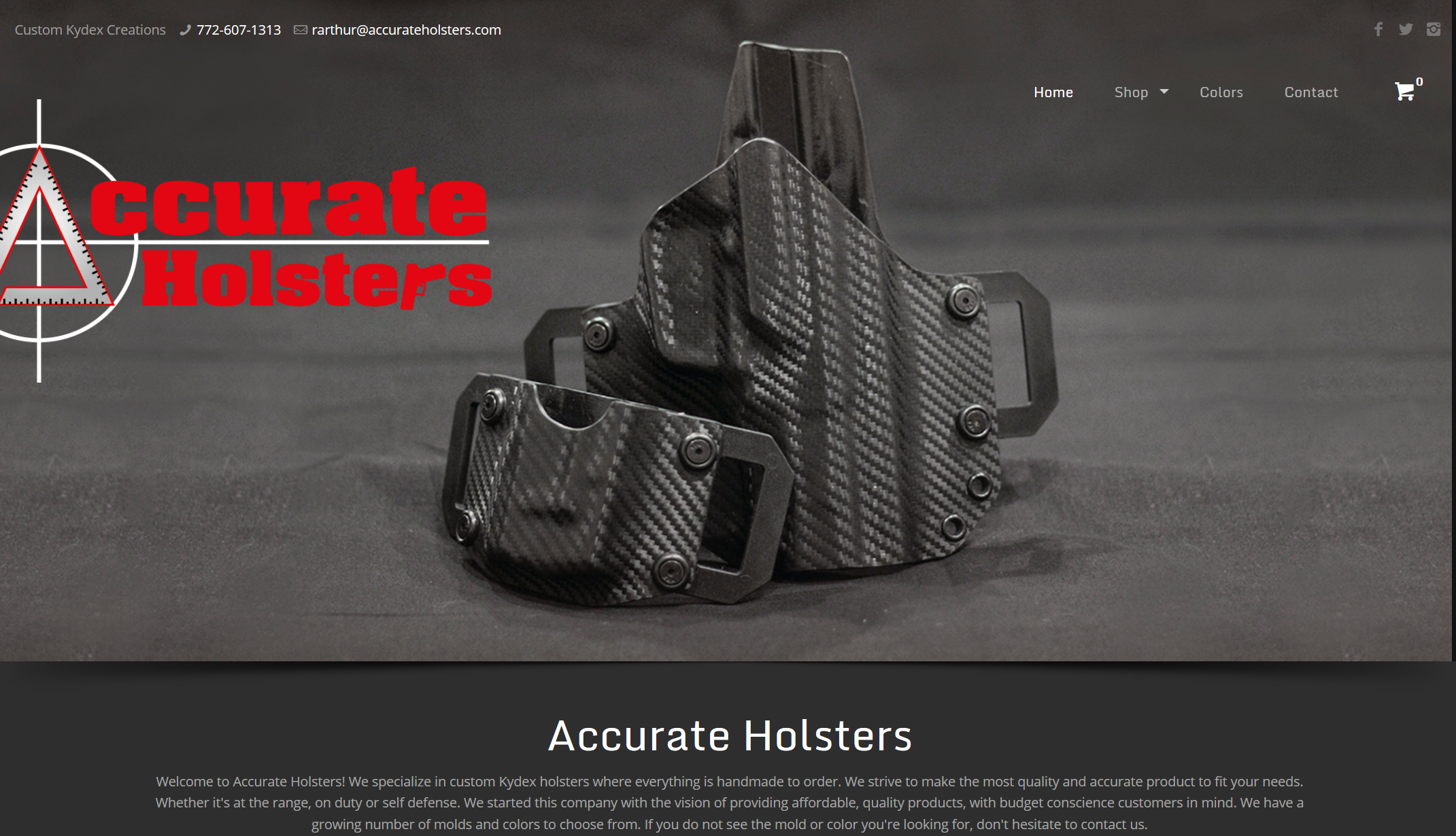 Website Screenshot - Accurate Holsters