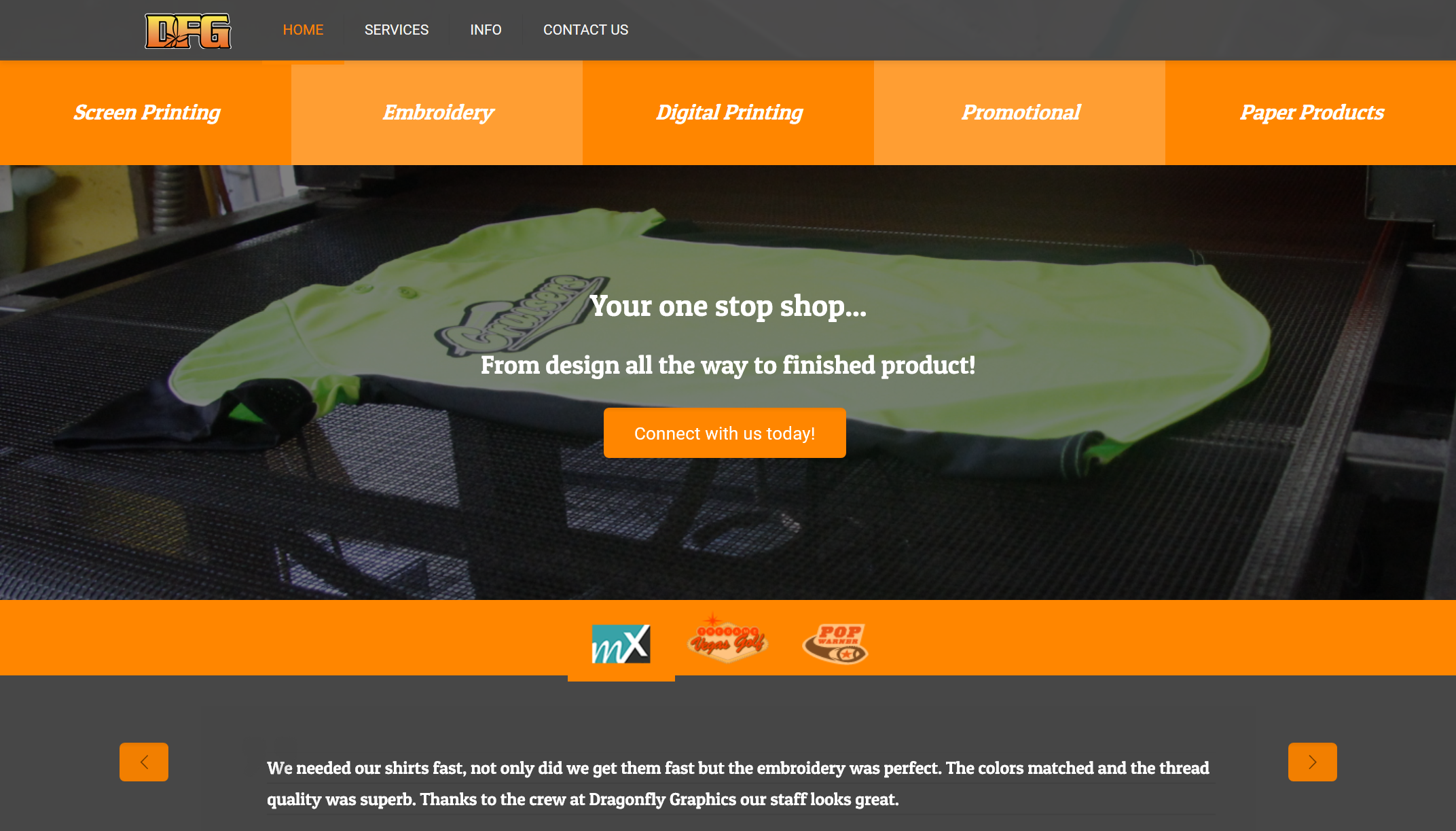 Website Screenshot - Dragonfly Graphics